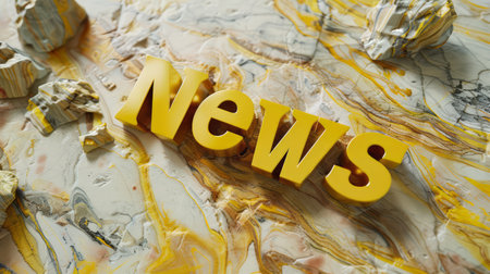 Yellow Marble News concept art poster.の素材