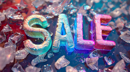 Holo Glossy Surface Sale concept art poster.の素材