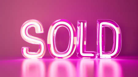 The word Sold created in Neon Lettering.の素材