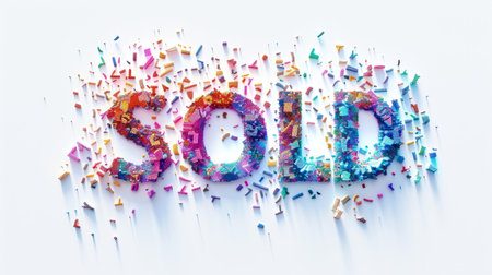The word Sold created in Pointillism.の素材