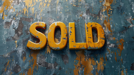 Yellow Glossy Surface Sold concept art poster.の素材