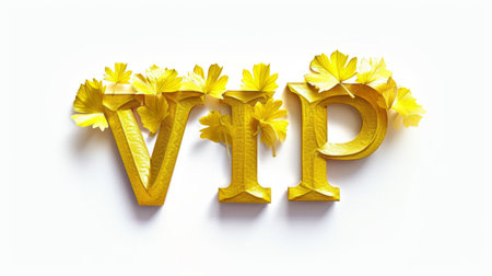 The word VIP created in Gingko Leaf Letters.の素材