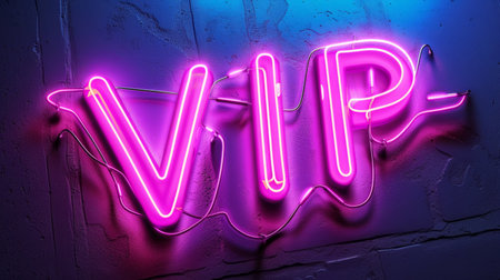 The word VIP created in Neon Calligraphy.の素材