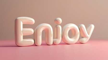 Beige Glossy Surface Enjoy concept art poster.の素材