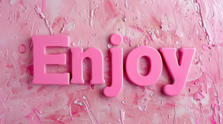 Pink Enjoy concept art poster.の素材