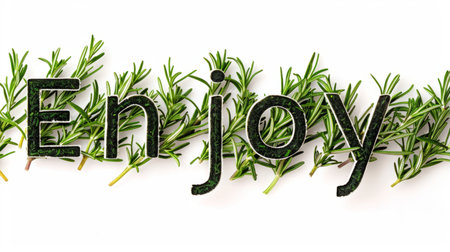 The word Enjoy created in Rosemary Typography.の素材