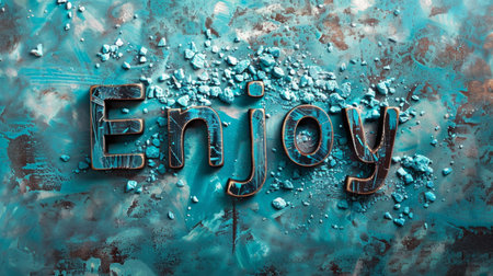 Turquoise Crystal Enjoy concept art poster.の素材