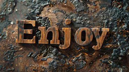Wooden Ebony Enjoy concept art poster.の素材