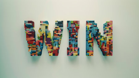 The word WIN created in Pixel Art.の素材