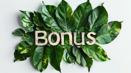 The word Bonus created in Leaf Lettering.の素材