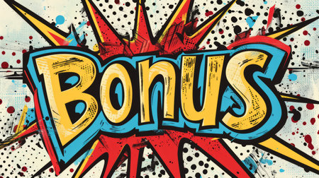The word Bonus created in Pop Art.の素材