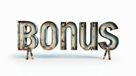 The word Bonus created in Serif Typography.の素材