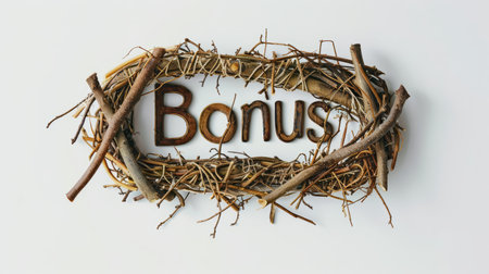 The word Bonus created in Willow Twig Letters.の素材