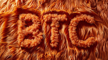 Orange Fur Bitcoin Cryptocurrency concept art poster.の素材