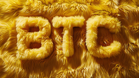 Yellow Fur Bitcoin Cryptocurrency concept art poster.の素材