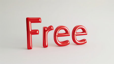 The word Free created in 3D Typography.の素材