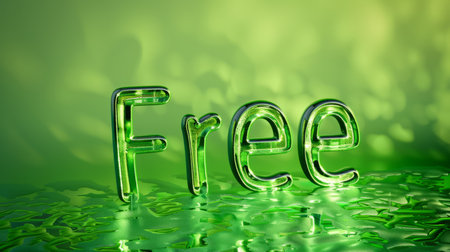 Green Glossy Surface Free concept art poster.の素材