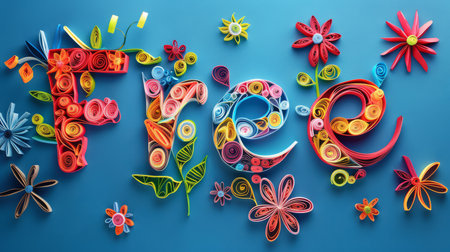 Quilling Paper Art Free concept art poster.の素材
