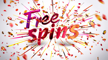 The words Free Spins created in Italic Calligraphy.の素材