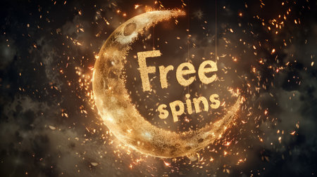 Moon Free Spins concept art poster.の素材