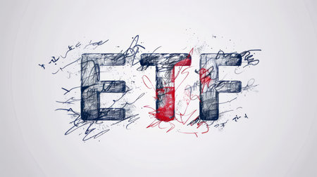 The Exchange-Traded Fund symbol created in Minimalist Drawing.の素材