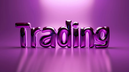 Violet Glossy Surface Financial Markets concept art poster.の素材