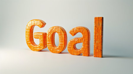 Success and Target symbol created in 3D Typography.の素材