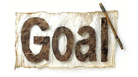 Success and Target symbol created in Embossed Calligraphy.の素材