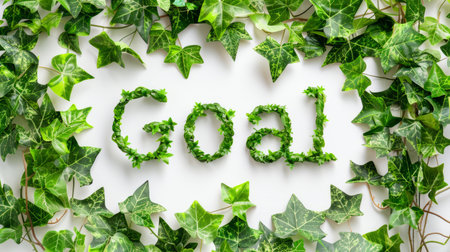 Success and Target symbol created in Ivy Leaf Letters.の素材