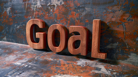 Wooden Mahogany Success and Target concept art poster.の素材