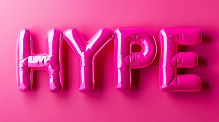 Pink Glossy Surface Social media hype concept art poster.の素材