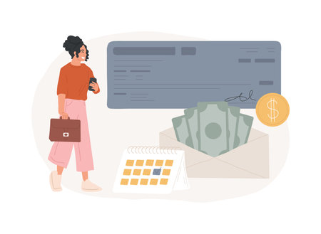 Paycheck isolated concept vector illustration.のイラスト素材
