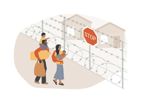 Frontier migration isolated concept vector illustration.のイラスト素材