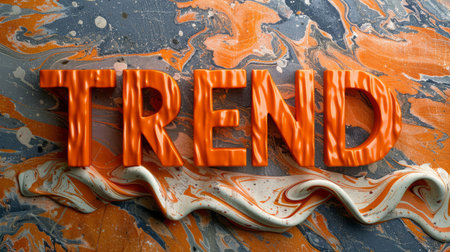 Orange Marble Social media trend concept art poster.の素材