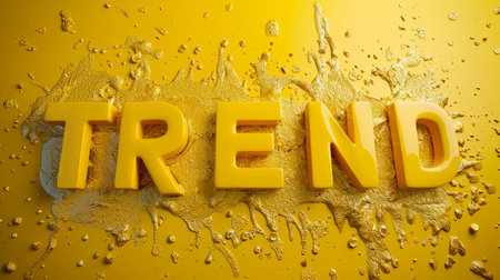 Yellow Glossy Surface Social media trend concept art poster.の素材