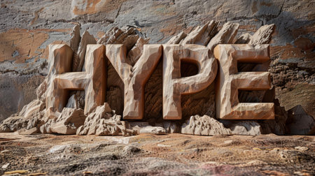 Sandstone Social media hype concept art poster.の素材