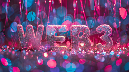 Glitter WEB 3 Digital transformation concept art poster.の素材