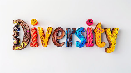 Inclusion and Multiculturalism symbol created in Display Typography.の素材