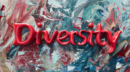 Red Marble Inclusion and Multiculturalism concept art poster.の素材