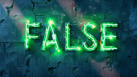 Green LED Fake and Misinformation concept art poster.の素材