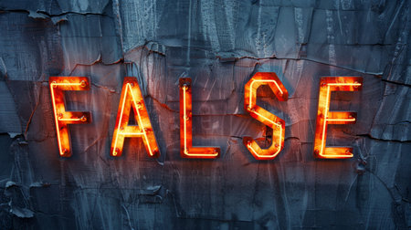 Orange LED Fake and Misinformation concept art poster.の素材
