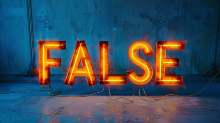 Orange LED Fake and Misinformation concept art poster.の素材