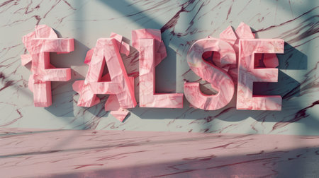 Pink Marble Fake and Misinformation concept art poster.の素材