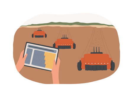 Autonomous seeding isolated cartoon vector illustrations.のイラスト素材