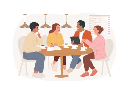 Business meeting isolated cartoon vector illustrations.のイラスト素材