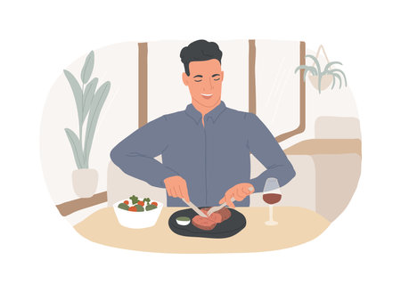 Steak house isolated cartoon vector illustrations.のイラスト素材