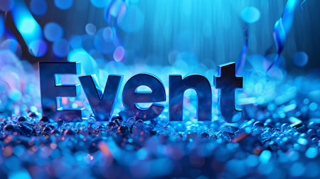 Blue Celebration and Party concept art poster.の素材