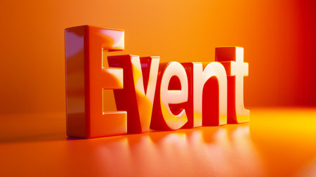 Orange Glossy Surface Celebration and Party concept art poster.の素材