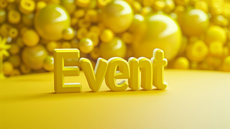 Yellow Glossy Surface Celebration and Party concept art poster.の素材