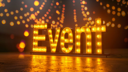 Yellow LED Celebration and Party concept art poster.の素材
